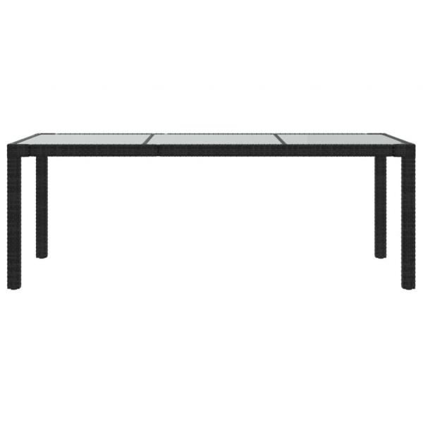 9-tlg. Garten-Essgruppe mit Kissen Poly Rattan Schwarz
