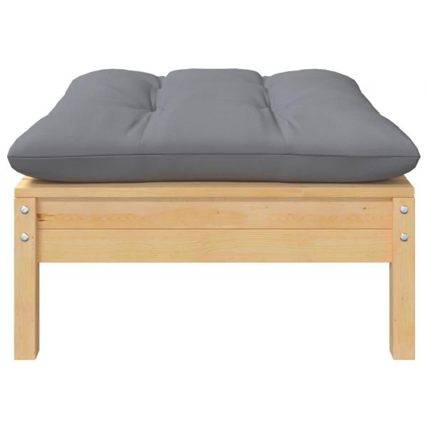 Gartensofa 2-Sitzer mit Kissen in Grau Massivholz Kiefer
