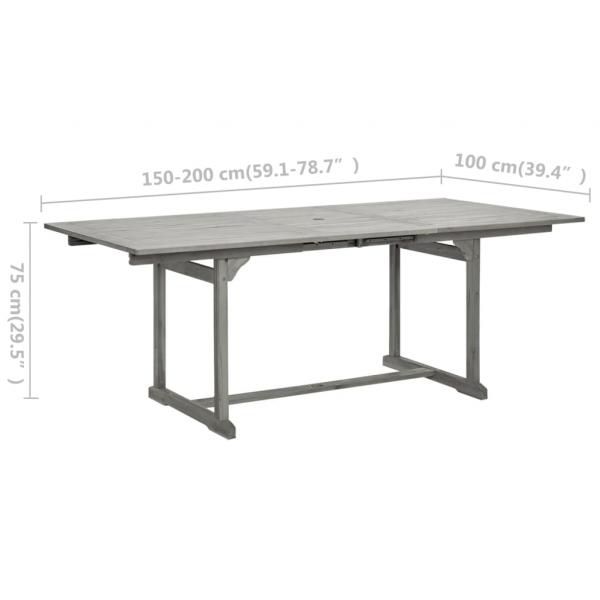 Garten-Esstisch (150-200)x100x75 cm Massivholz Akazie