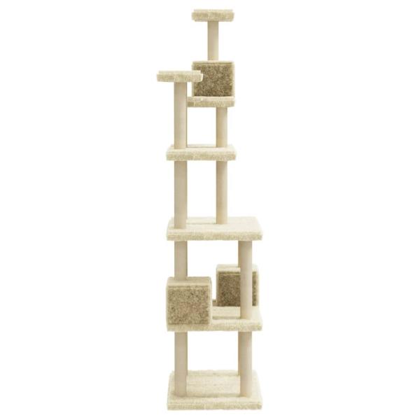 Kratzbaum mit Sisal-Kratzsäulen Creme 188 cm