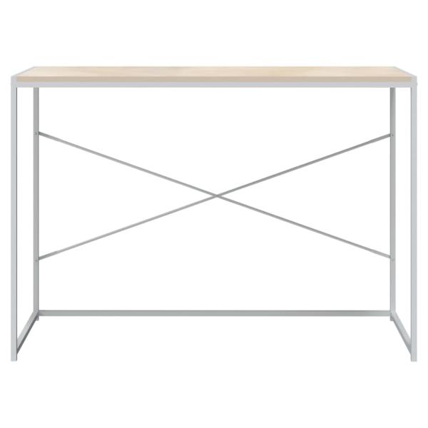 Computertisch Weiß und Eiche-Optik 110x60x70 cm Holzwerkstoff