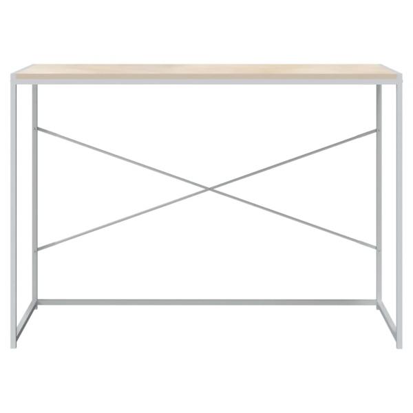 Computertisch Weiß und Eiche-Optik 110x60x70 cm Holzwerkstoff