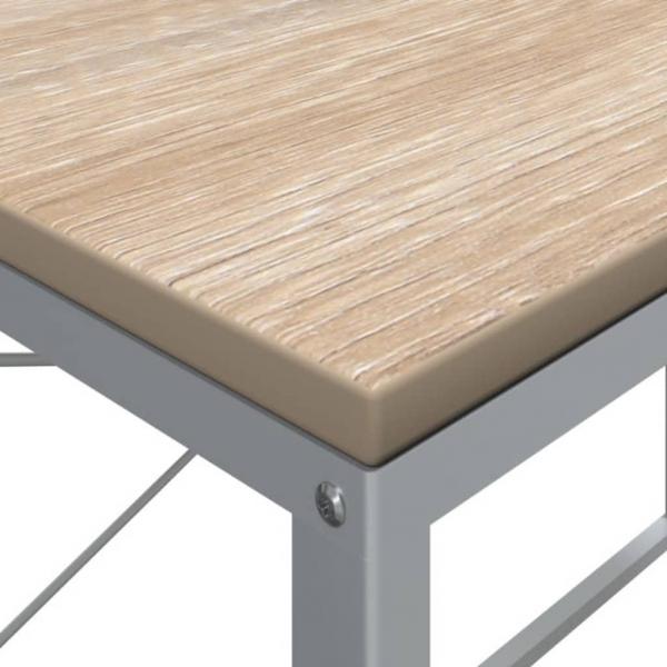 Computertisch Weiß und Eiche-Optik 110x60x70 cm Holzwerkstoff