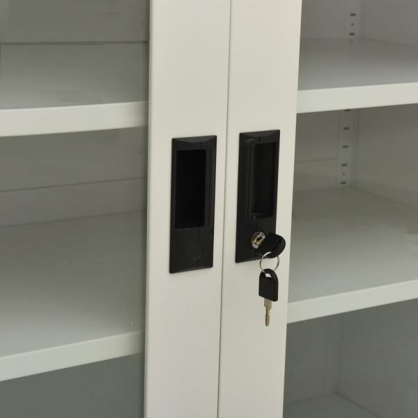 Büroschrank mit Pflanzkasten Hellgrau 90x40x128 cm Stahl