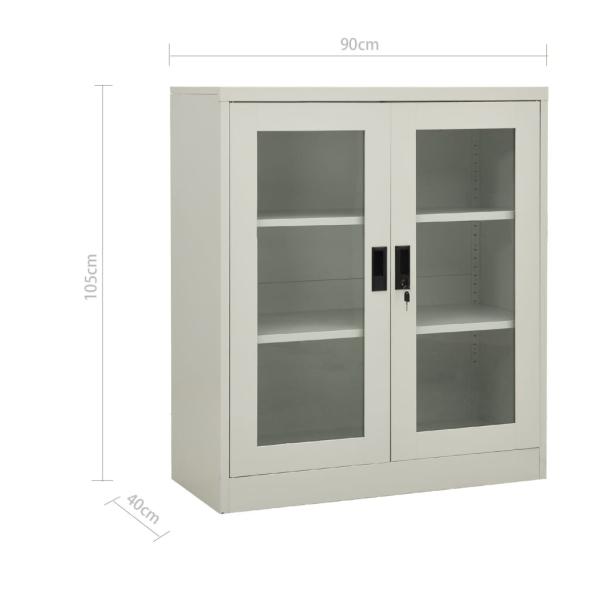 Büroschrank mit Pflanzkasten Hellgrau 90x40x128 cm Stahl