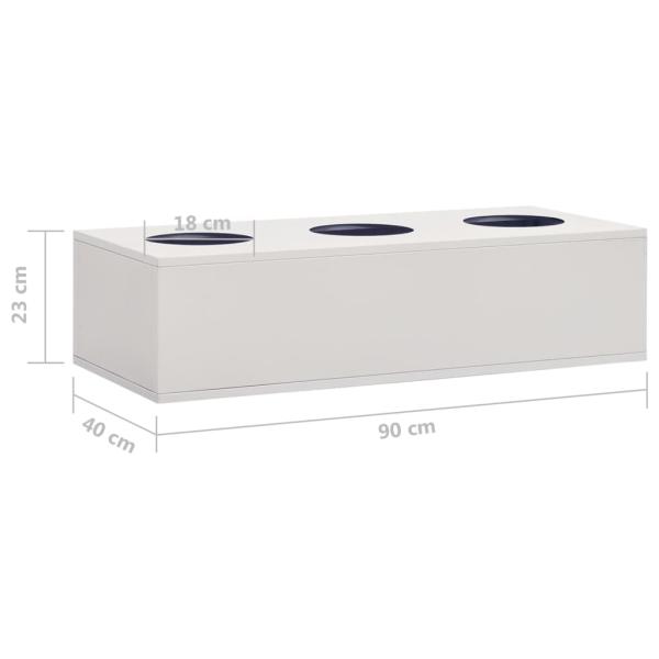 Büroschrank mit Pflanzkasten Hellgrau 90x40x128 cm Stahl