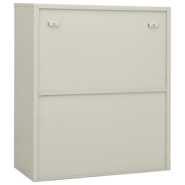 Büroschrank mit Pflanzkasten Hellgrau 90x40x128 cm Stahl
