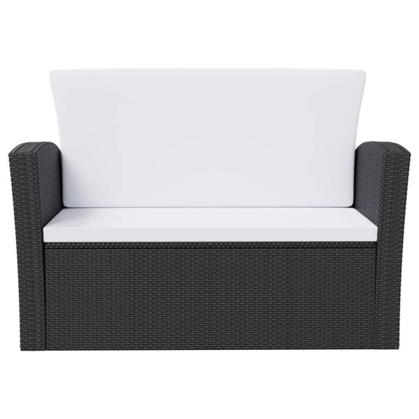 16-tlg. Garten-Lounge-Set mit Kissen Poly-Rattan Schwarz