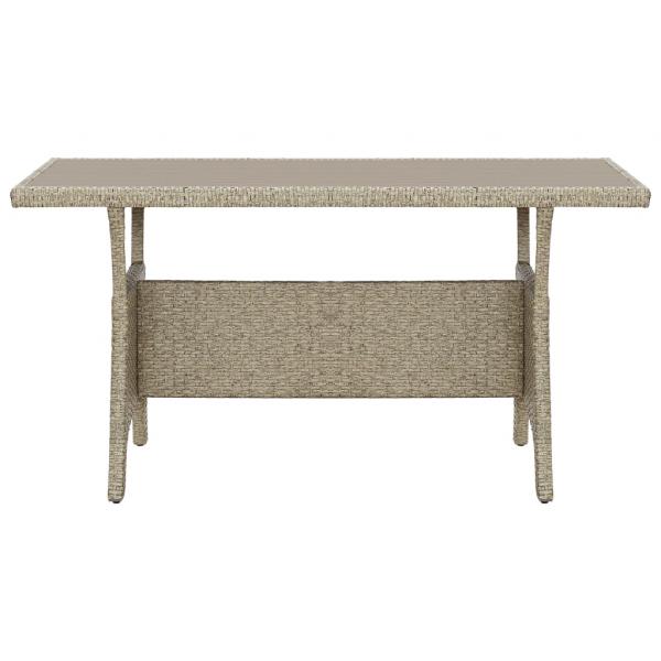 Gartentisch Grau 120x70x66 cm Poly Rattan