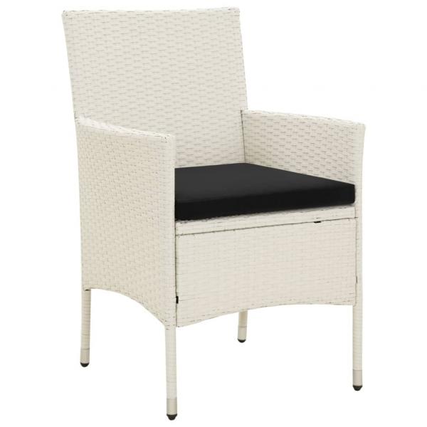 Gartenstühle mit Kissen 4 Stk. Poly Rattan Weiß