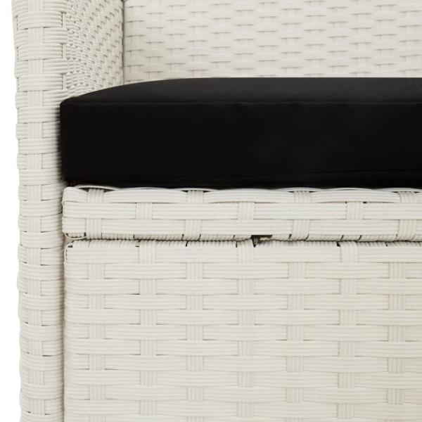 Gartenstühle mit Kissen 4 Stk. Poly Rattan Weiß