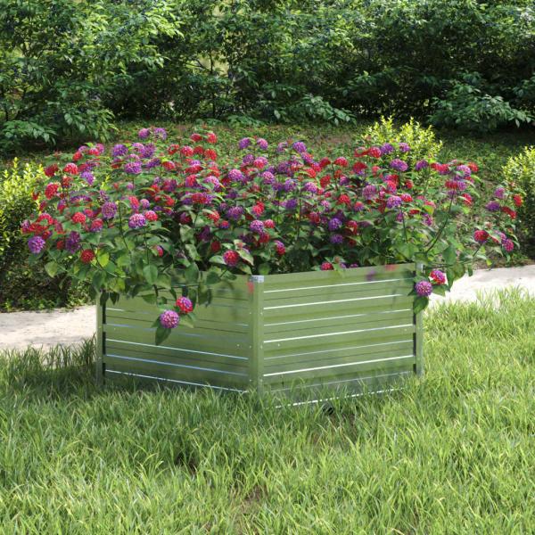 ARDEBO.de - Garten-Hochbeet 129x45 cm Verzinkter Stahl Silber