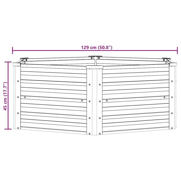 Garten-Hochbeet 129x45 cm Verzinkter Stahl Silber