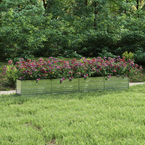 ARDEBO.de - Garten-Hochbeet 320x40x45 cm Verzinkter Stahl Silber