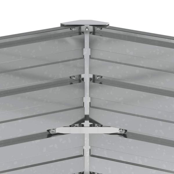 Garten-Hochbeet 129x77 cm Verzinkter Stahl Silber