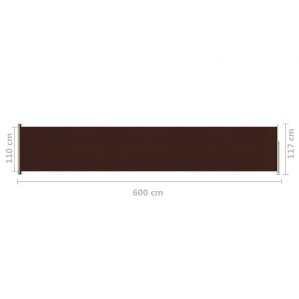 Seitenmarkise Ausziehbar 117x600 cm Braun