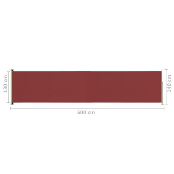 Seitenmarkise Ausziehbar 140x600 cm Rot