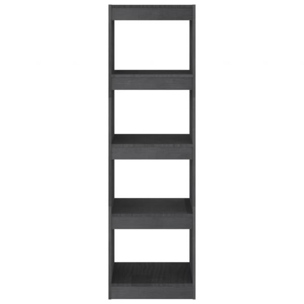 Bücherregal Raumteiler Grau 40x30x135,5 cm Massivholz Kiefer