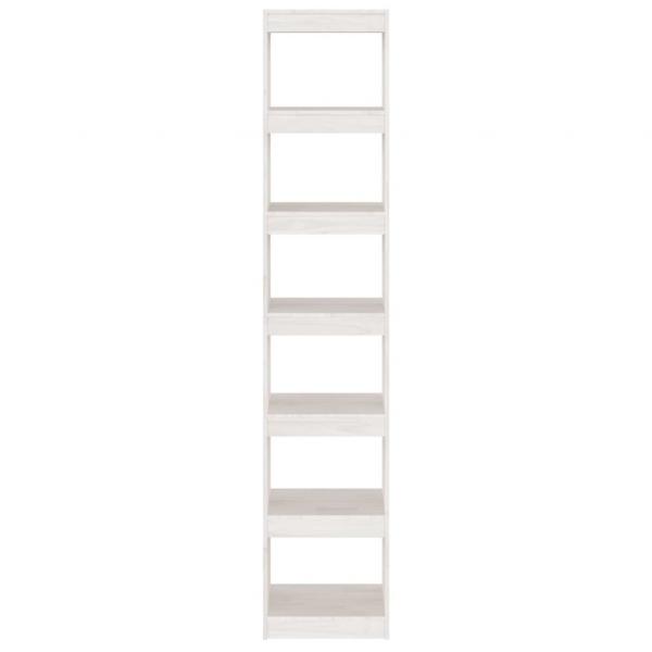 Bücherregal/Raumteiler Weiß 40x30x199 cm Massivholz Kiefer