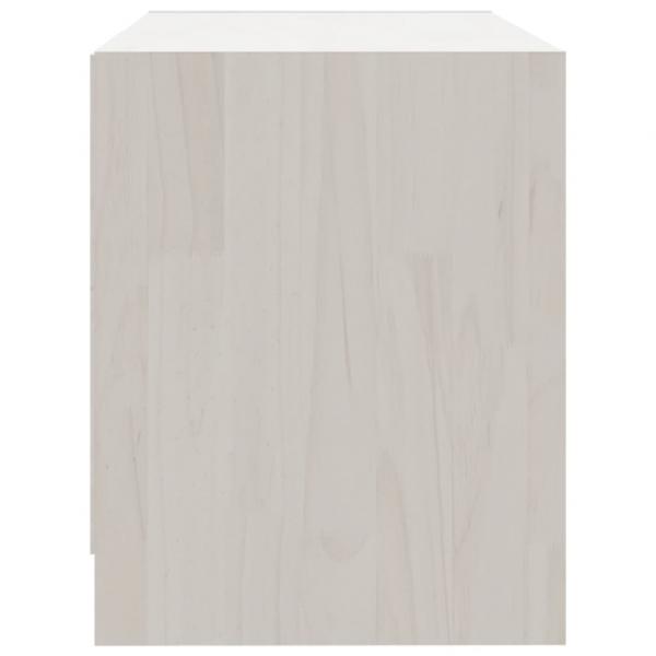 TV-Schrank Weiß 80x31x39 cm Massivholz Kiefer