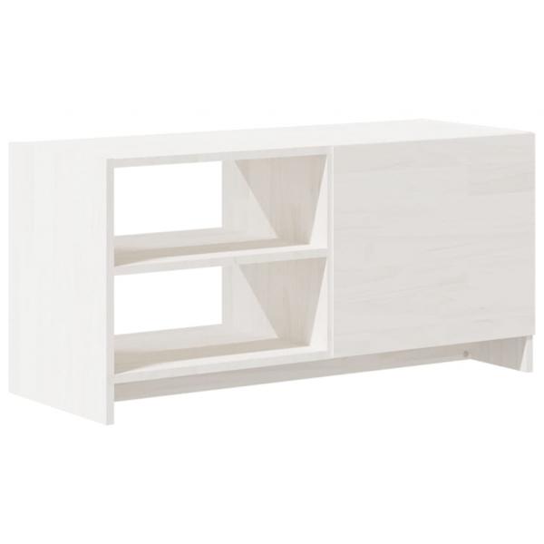 TV-Schrank Weiß 80x31x39 cm Massivholz Kiefer