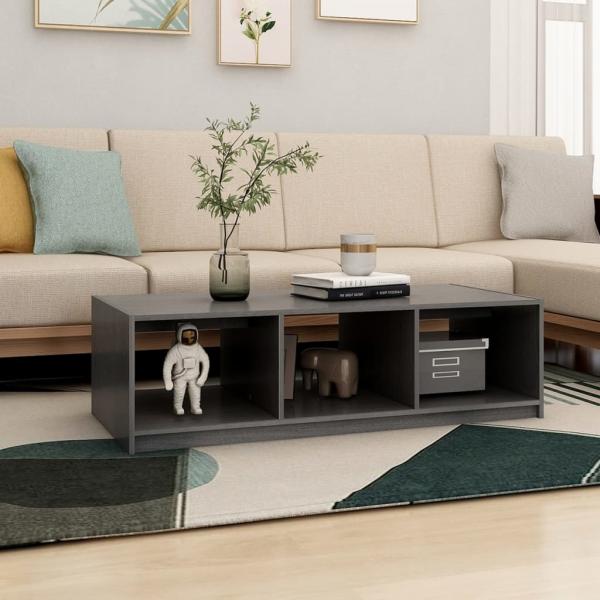 Couchtisch Grau 110x50x34 cm Massivholz Kiefer