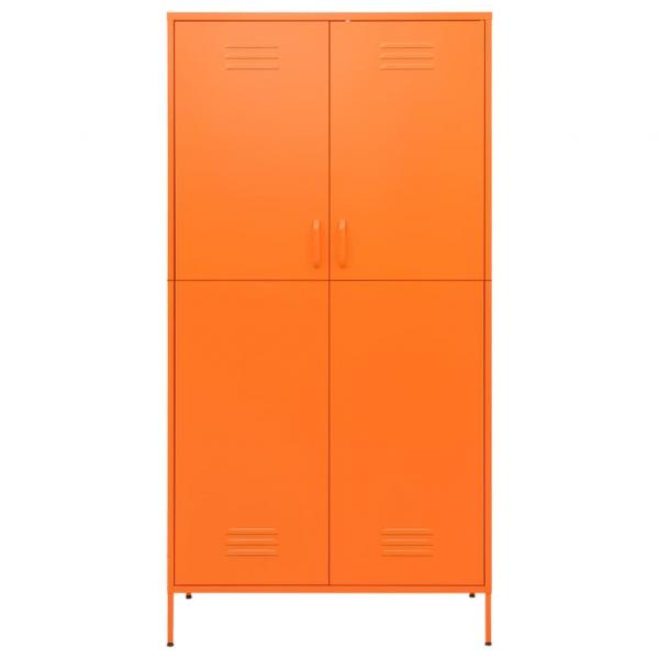 Kleiderschrank Orange 90x50x180 cm Stahl   