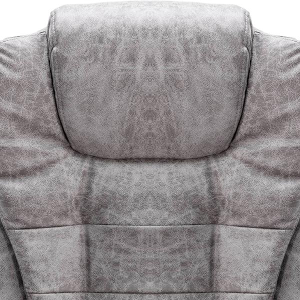 Bürostuhl mit Massagefunktion Hellgrau Wildleder-Optik