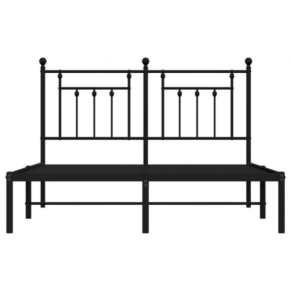 Bettgestell mit Kopfteil Metall Schwarz 140x200 cm