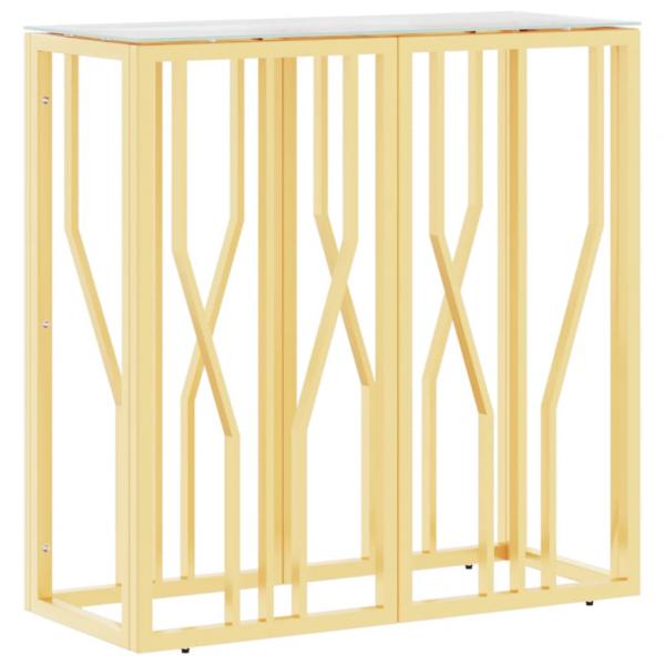 Konsolentisch Golden 70x30x70 cm Edelstahl und Glas