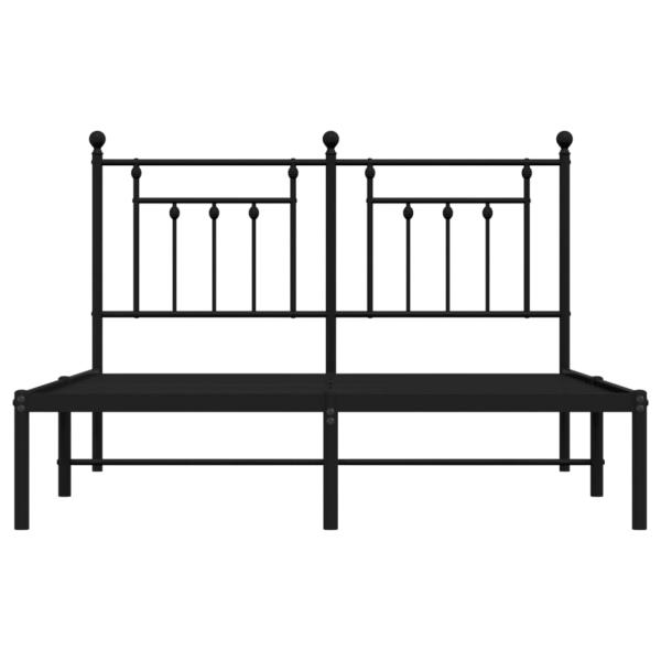 Bettgestell mit Kopfteil Metall Schwarz 150x200 cm