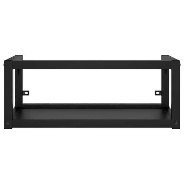 Badezimmer Wand-Waschtischgestell Schwarz 79x38x31 cm Eisen