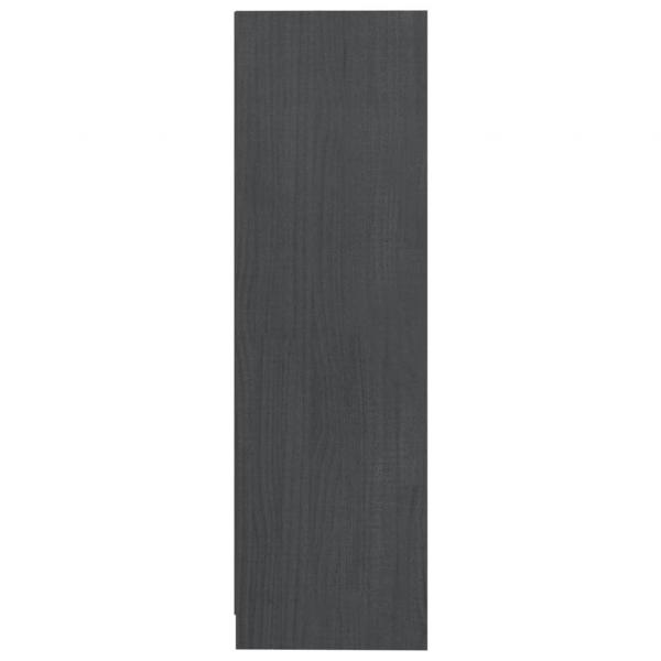 Bücherregal Grau 70x33x110 cm Massivholz Kiefer