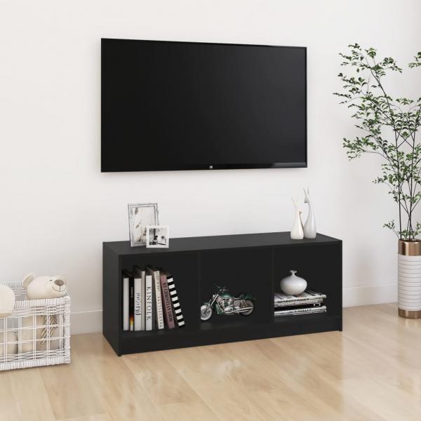 ARDEBO.de - TV-Schrank Schwarz 104x33x41 cm Massivholz Kiefer