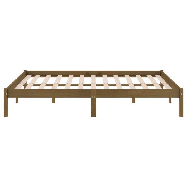 Massivholzbett Honigbraun Kiefer 200x200 cm