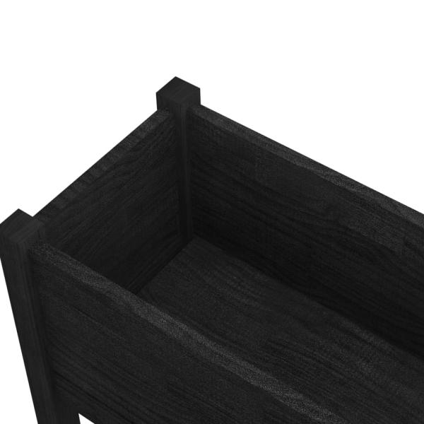 Pflanzkübel 2 Stk. Schwarz 70x31x70 cm Massivholz Kiefer