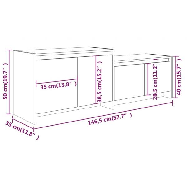 TV-Schrank Braun Eichen-Optik 146,5x35x50 cm Holzwerkstoff