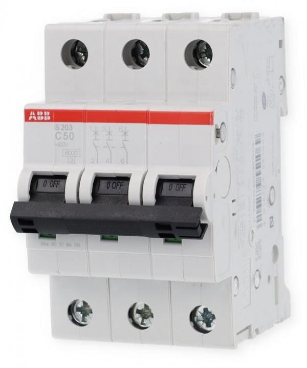 ARDEBO.de ABB S203-C50 Sicherungsautomat 6kA,50A,3Polig (2CDS253001R0504)