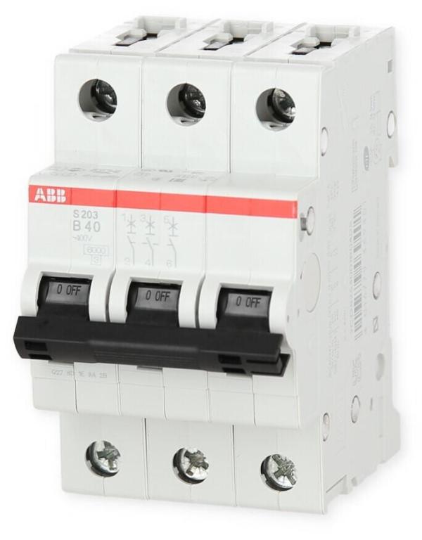 ARDEBO.de ABB S203-B40 Sicherungsautomat 6kA,40A,3Polig (2CDS253001R0405)