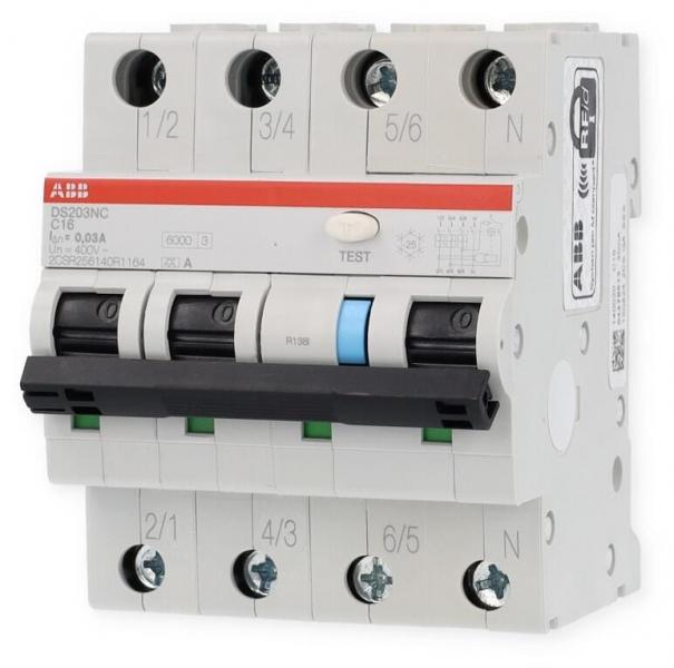ARDEBO.de ABB DS203NCA-C16/0,03 FI/LS-Schalter C16, 4-polig, Typ A (2CSR256140R1164)