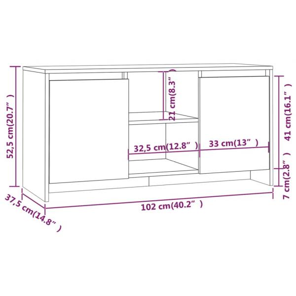 TV-Schrank Weiß 102x37,5x52,5 cm Holzwerkstoff