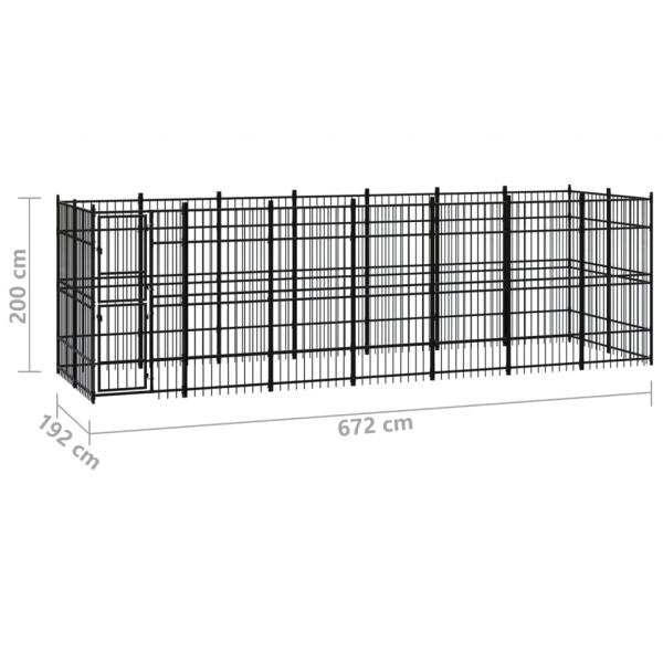 Outdoor-Hundezwinger Stahl 12,9 m²
