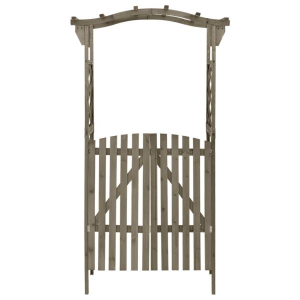 Pergola mit Tor 116x40x204 cm Grau Massivholz Tanne