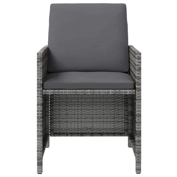 ARDEBO.de - 4-tlg. Gartenstuhl und Hocker Set Poly Rattan Grau