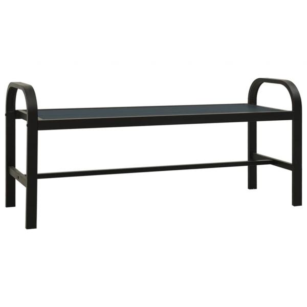 Gartenbank 124,5 cm Stahl und WPC Schwarz