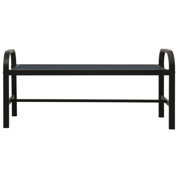 Gartenbank 124,5 cm Stahl und WPC Schwarz