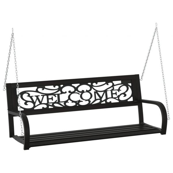 ARDEBO.de - Hollywoodschaukel 125 cm Stahl und Kunststoff Schwarz