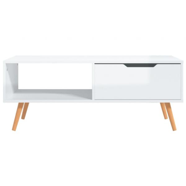 ARDEBO.de - Couchtisch Hochglanz-Weiß 100x49,5x43 cm Holzwerkstoff