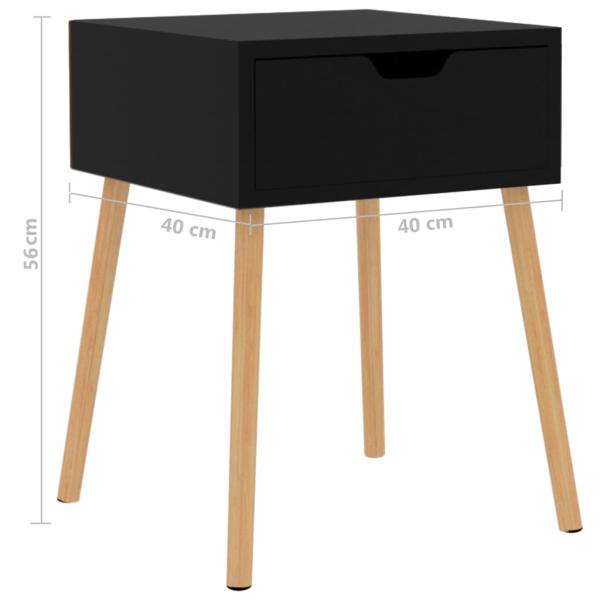 Nachttisch Schwarz 40x40x56 cm Holzwerkstoff
