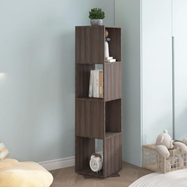 ARDEBO.de - Drehregal Grau und Sonoma-Eiche 34,5x34,5x75,5 cm Holzwerkstoff
